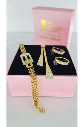 ست استیل طلائی زنانه استیل ضد زنگ SONES - کد 895590491