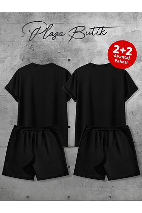 ست بالاتنه و پائین تنه مشکی زنانه بافتنی Plaza Butik - کد 897751848