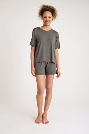 ست لباس راحتی طوسی زنانه ساده No52 HomeWear - کد 897752632