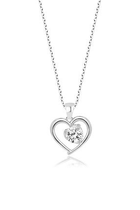 گردنبند استیل ( فولاد ) زنانه نقره Swarovski - کد 897760310