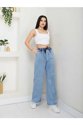 شلوار آبی زنانه بافتنی ECK MODA - کد 896061241