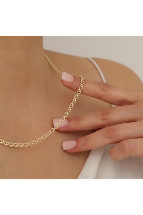 گردنبند طلا زرد زنانه 14 عیار Hasalp Kuyumculuk - کد 898373252