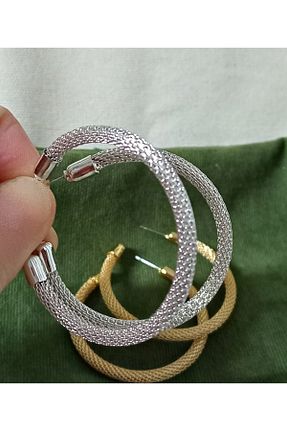 گوشواره جواهر طوسی حلقه mos&more - کد 897804017
