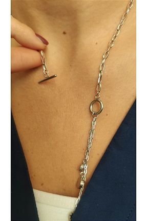 گردنبند استیل ( فولاد ) سفید زنانه استیل (فولاد) lpsankara - کد 897817986