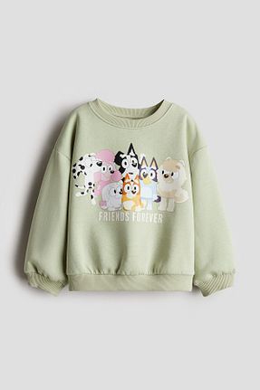 سوئیشرت سبز بچه گانه چاپی H&M - کد 898394168