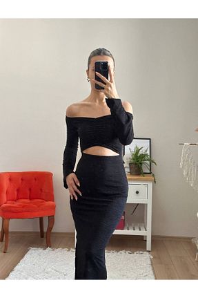 لباس مشکی زنانه بافتنی porValentes - کد 898083495