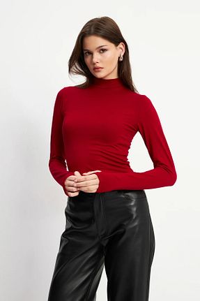 بادی زرشکی زنانه یقه ماهیگیر Ladima - کد 792475341