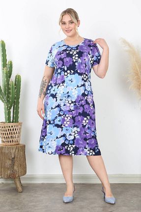 لباس سایز بزرگ آبی زنانه ویسکون Mooi XXL - کد 897347113