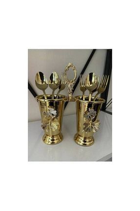 قاشق و چنگال و کارد طلائی Bıçak Seti PARILTI HOME COLLECTİON - کد 900839301