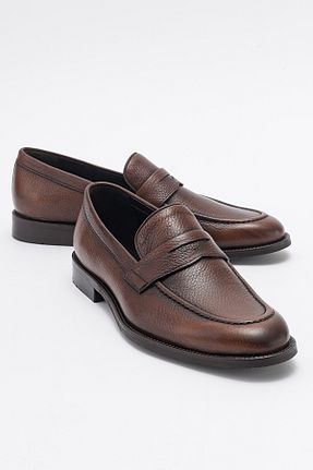 کفش کلاسیک قهوه ای مردانه چرم خالص Ataköy Ayakkabı - کد 897877605