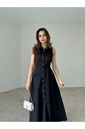 لباس مجلسی و فارغ التحصیلی مشکی زنانه بدون آستین MODA DURAĞI - کد 897857132
