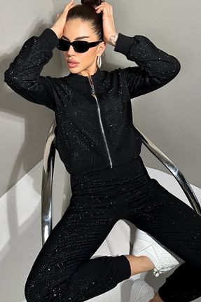 ست گرمکن مشکی زنانه پنبه ای RICH GLAM - کد 368162776