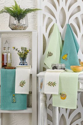 حوله آشپزخانه رنگی پنبه Denia Home Textile - کد 897882629