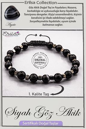دستبند جواهر مشکی زنانه سنگ طبیعی Erilsa - کد 897881498