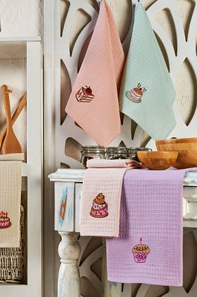 حوله آشپزخانه رنگی پنبه Denia Home Textile - کد 897883131