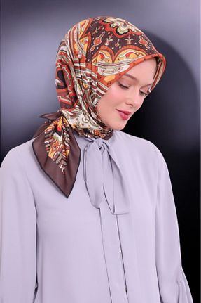 روسری قهوه ای پنبه ای Levidor - کد 897885789