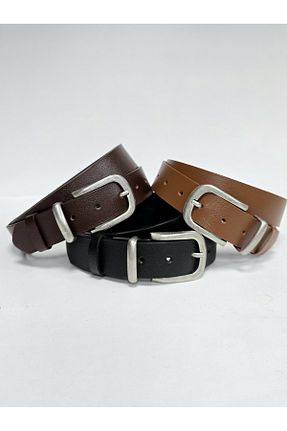 کمربند مشکی زنانه چرم خالص Kemerix - کد 897885571