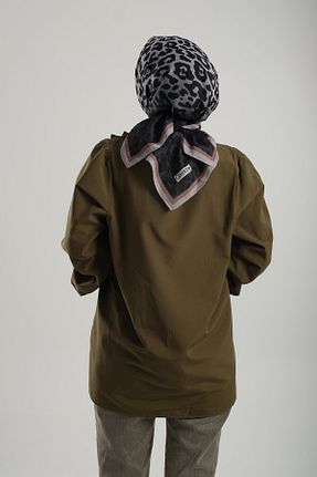 روسری قهوه ای چاپی Giverny - کد 897894706