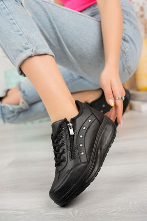 کفش اسنیکر مشکی زنانه چرم مصنوعی AlbiShoes - کد 897901995