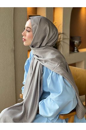 شال طوسی زنانه ابریشم Modakaşmir - کد 897898353