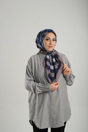روسری قهوه ای چاپی Giverny - کد 897896650