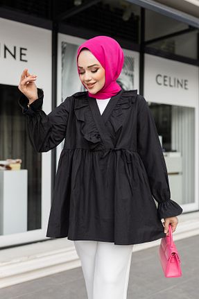 تونیک حجاب مشکی زنانه پنبه پلی استر LOCCO - کد 717923057
