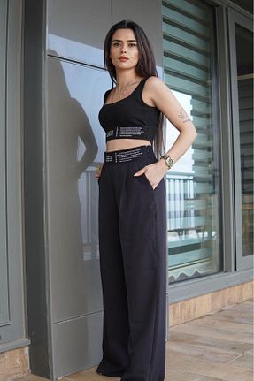 ست بالاتنه و پائین تنه مشکی زنانه بافتنی one1 - کد 897903972