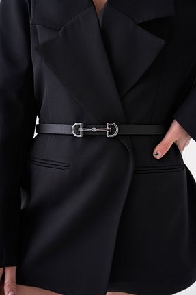 کمربند مشکی زنانه چرم مصنوعی WOMAN VISION - کد 897902632