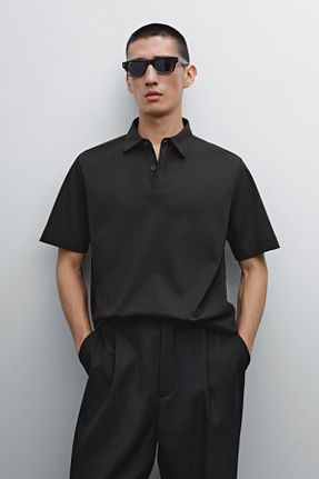 پولوشرت آبی مردانه پنبه ای Massimo Dutti - کد 897905538