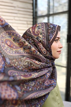 شال قهوه ای زنانه پنبه ای MONOOR - کد 897912248