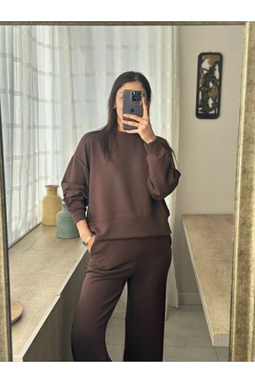 ست بالاتنه و پائین تنه قهوه ای زنانه بافت Dsa Fleur - کد 897912800