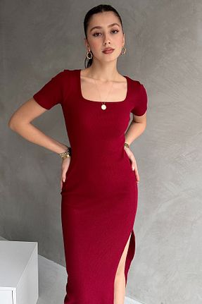 لباس زرشکی زنانه بافت Rabi Shine - کد 897912741