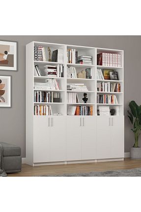 قفسه کتاب سفید 205 cm Asra Trend - کد 276687824