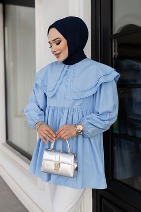پیراهن حجاب آبی زنانه رگولار LOCCO - کد 897923476