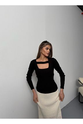 پلیور مشکی زنانه ساده LEA - کد 897931806