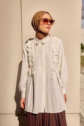 پیراهن حجاب سفید زنانه رگولار LOCCO - کد 897937821