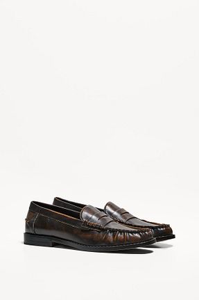 کفش آکسفورد قهوه ای زنانه پلی اورتان Bershka - کد 897922249