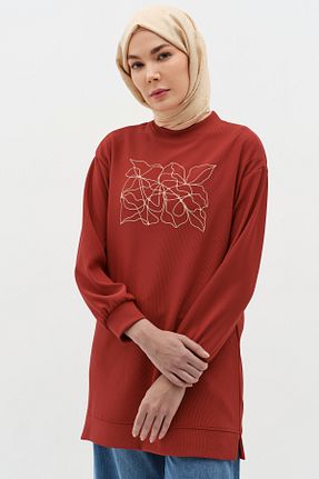 سوئیشرت حجاب نارنجی زنانه بافتنی Tuğba - کد 897942758