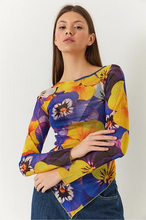 بلوز بنفش زنانه چاپی Bianco Lucci - کد 897928439