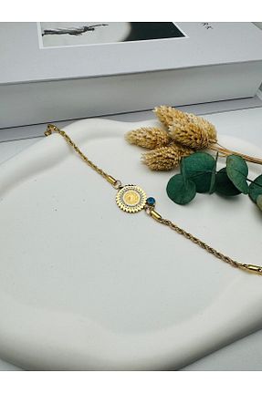 دستبند استیل (فولاد) طلائی زنانه استیل (فولاد) GLY ÇLKBİJUTERİ - کد 888148205