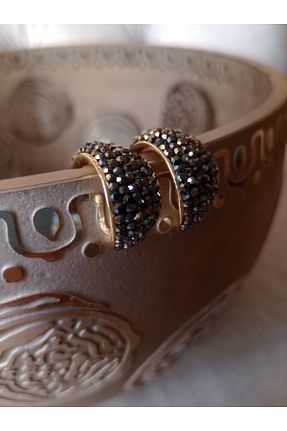 گوشواره جواهر مشکی زیرکن Feyz Tasarım - کد 826620476