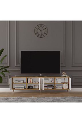 میز و پایه تلویزیون سفید چوب Asra Trend - کد 312129664