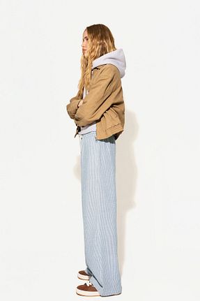 شلوار آبی زنانه پلی استر Bershka - کد 897943506