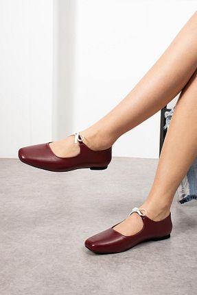 بابت زرشکی زنانه چرم مصنوعی ZENNESHOES - کد 898096683