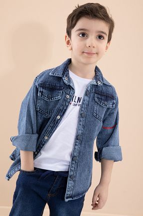 پیراهن آبی بچه گانه رگولار Cansın Mini - کد 898627301