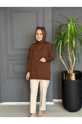 تونیک قهوه ای تریکو Marka - کد 898550447