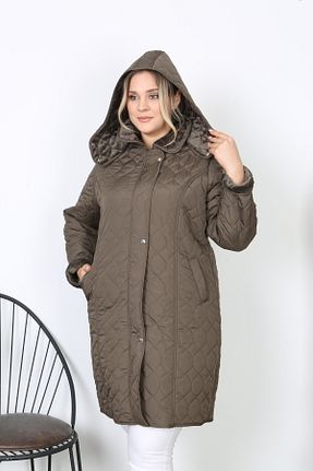 کاپشن سایز بزرگ خاکی زنانه Comfort TUTveAL Collection - کد 884921239