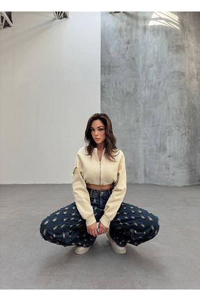 شلوار جین سرمه ای زنانه جاگر moda çarşım - کد 897975312