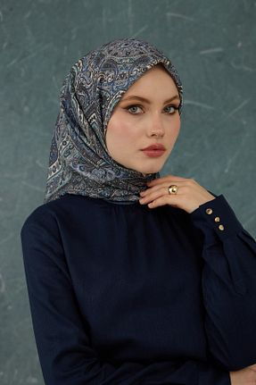 روسری آبی پنبه پلی استر İpekhan - کد 897984872