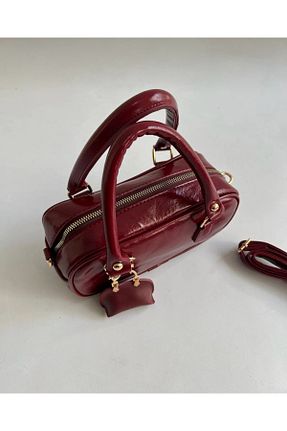 کیف دوشی زرشکی زنانه Detre - کد 897982795